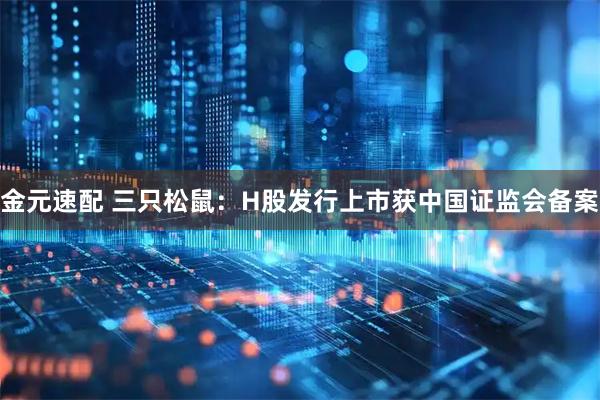 金元速配 三只松鼠：H股发行上市获中国证监会备案